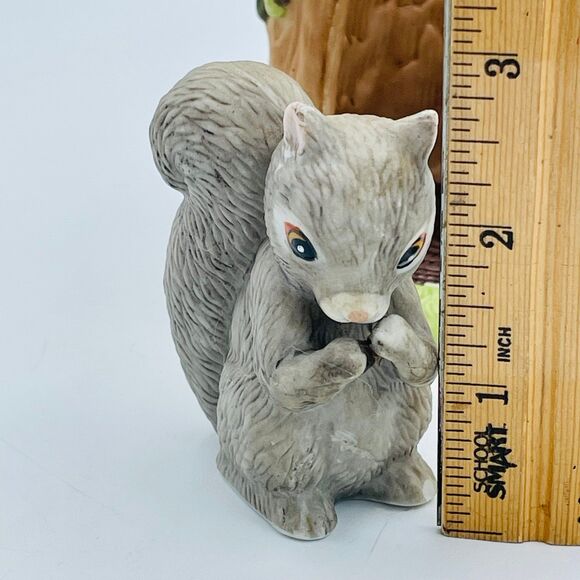 Vintage Franklin Porcelain Squirrel in Tree Stump Woodland Surprises Series 1984 - Picture 9 of 9
